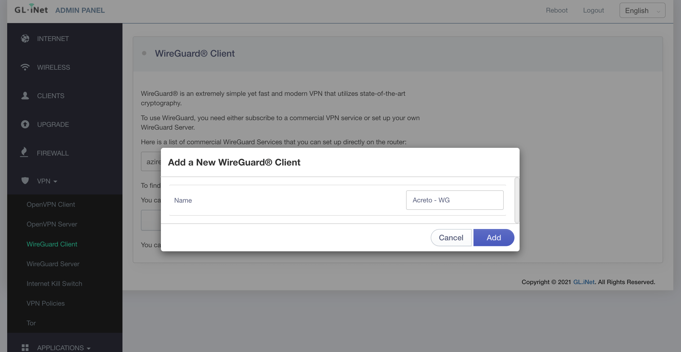 GL.iNet - wireguard