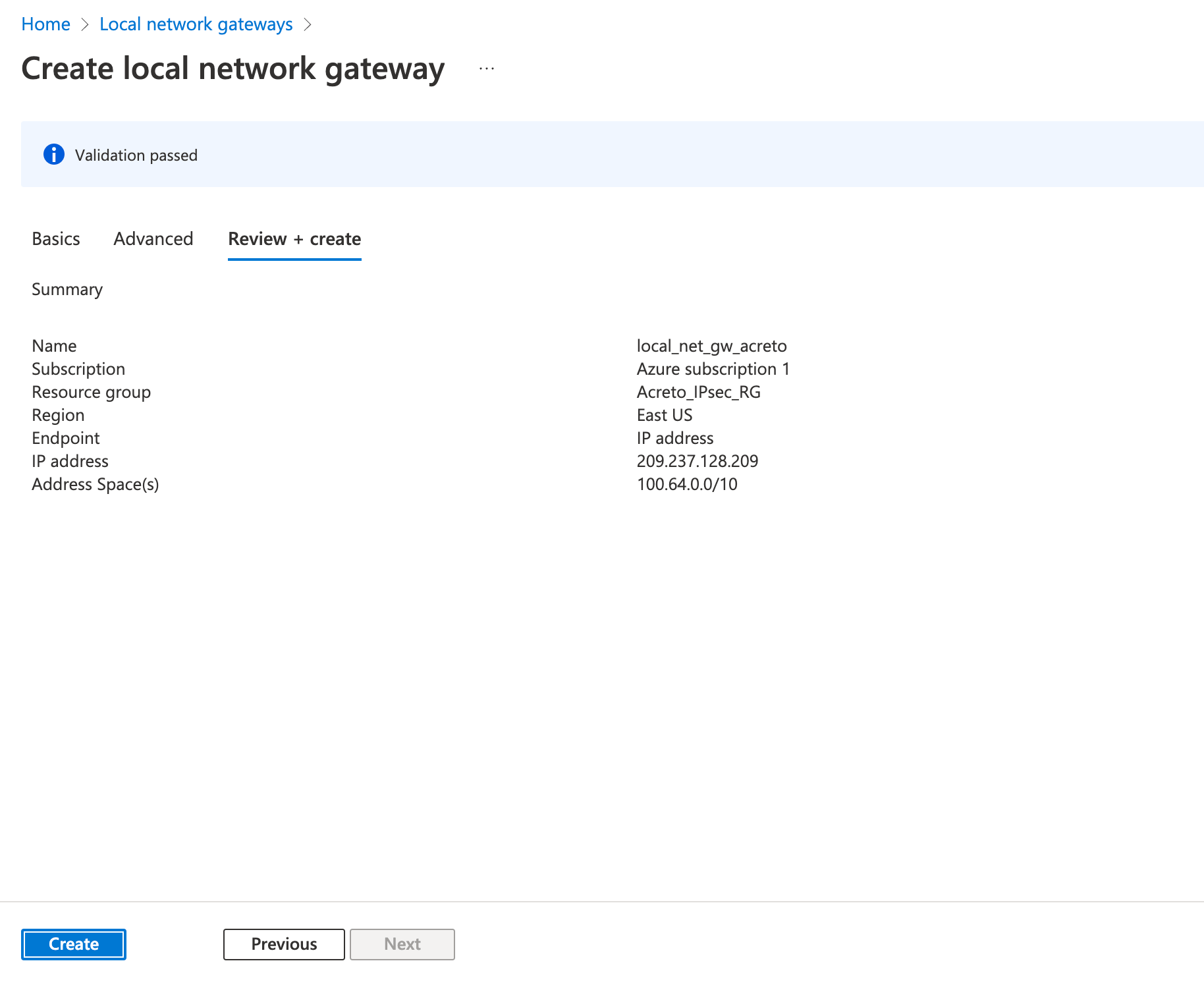 IPsec with Azure