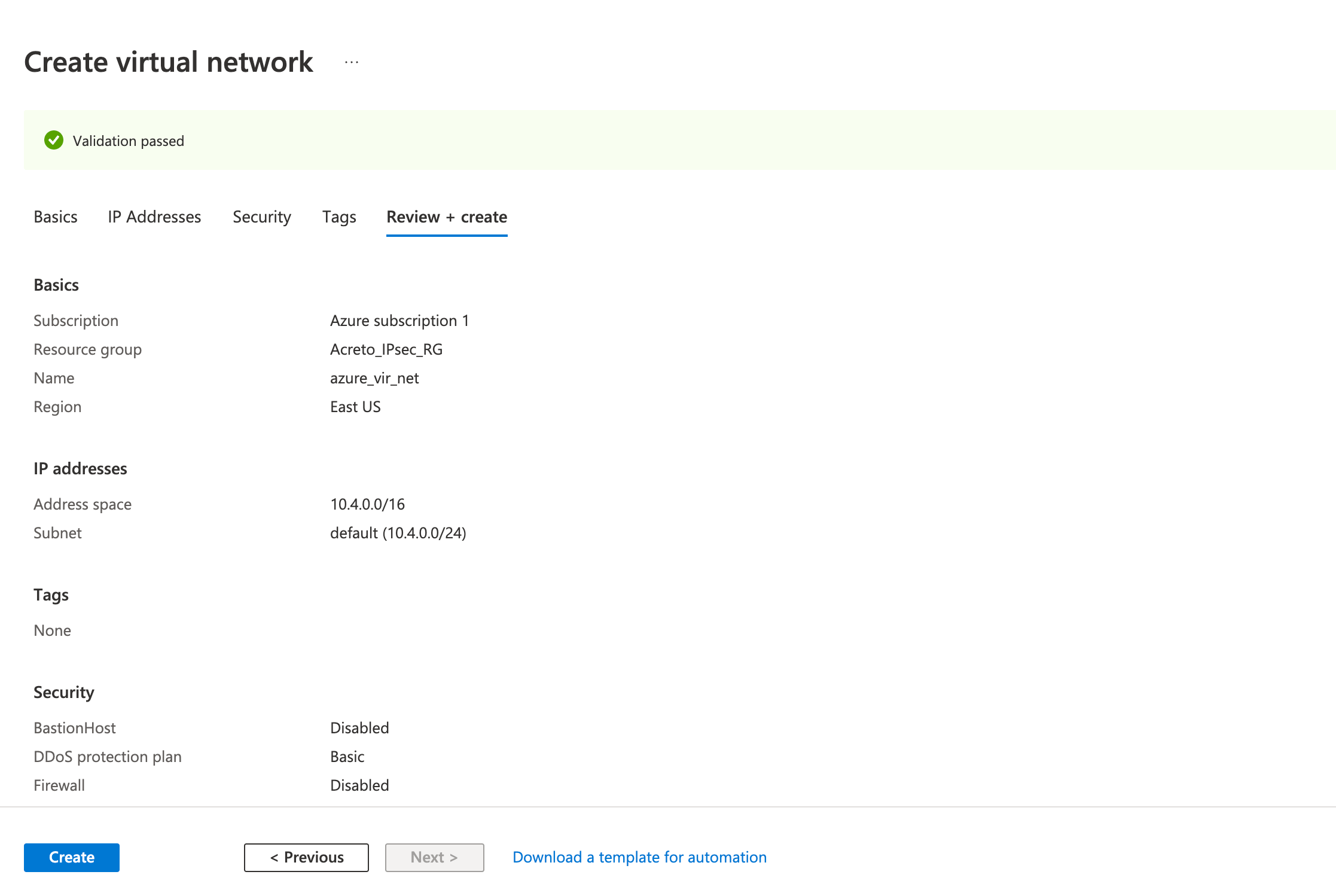 IPsec with Azure