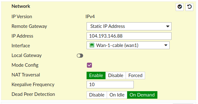 FortiGate - VPN list