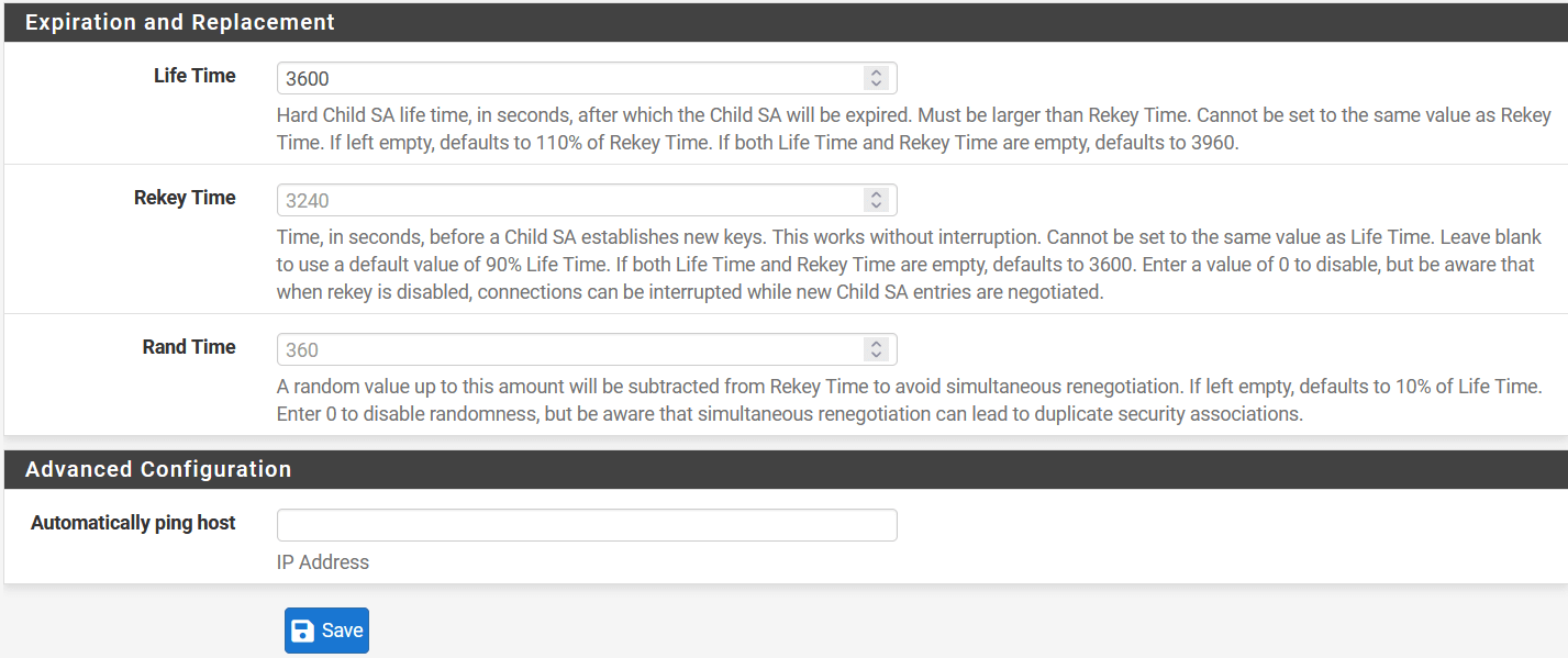 pfSense - ipsec - configuration