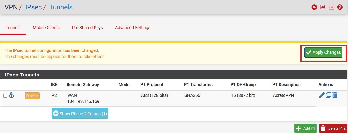 pfSense - ipsec - configuration
