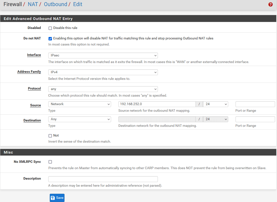 pfSense - ipsec - configuration