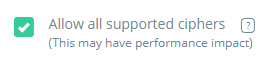 Allow all supported ciphers